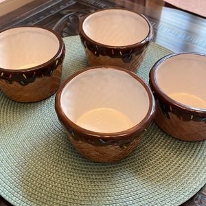 Set of four ceramic ice cream bowls